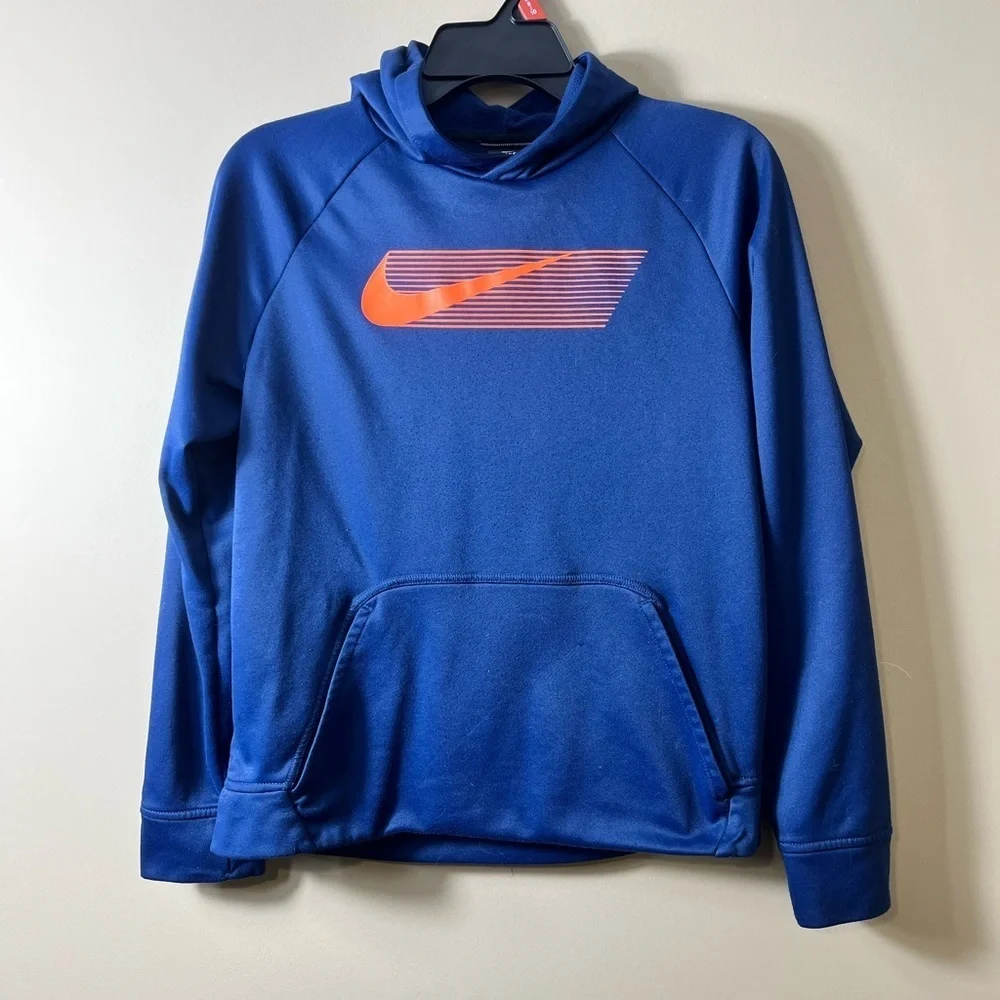 Youth‎ Nike Dri Fit Pullover Blue Hoodie Size XL Athletic Sports Play